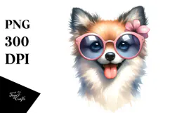 Whimsical Dog with Oversized Sunglasses PNG Product Image 1