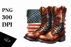Detailed Boots USA Colors | Sublimation Clipart Product Image 3