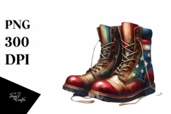 Detailed Boots USA Colors | Sublimation Clipart Product Image 1