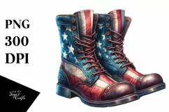 Detailed Boots USA Colors | Sublimation Clipart Product Image 3