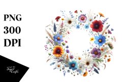 Colorful Watercolor Wild Flowers | Sublimation | Clipart Product Image 3