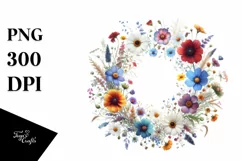 Colorful Watercolor Wild Flowers | Sublimation | Clipart Product Image 3