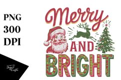 Retro Merry and Bright Christmas Png Product Image 1