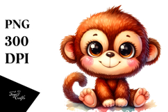 Colorful Baby Old Plush Monkey | Clipart Product Image 1
