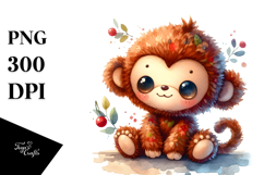 Colorful Baby Old Plush Monkey | Clipart Product Image 1