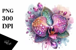 Shiny Orchid Made of Diamonds, PNG Product Image 1