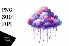 Colorful Purple Watercolor Cloud Silver Foil Product Image 3