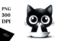 Funny Black Cat PNG Product Image 1