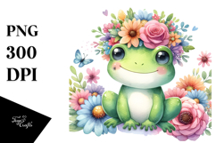 Cute Frog Watercolor Pastel Clipart Product Image 1