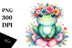 Cute Frog Watercolor Pastel Clipart Product Image 1