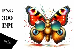 Quirky Butterfly Sunglasses | Sublimation Clipart Product Image 1