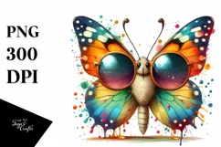 Colorful Butterfly Sunglasses | Sublimation Clipart Product Image 1