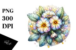 Stained Primrose Watercolor Splash | Sublimation | Clipart Product Image 1