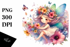 Small Cute Fairy Tumbling with Flower Petals Product Image 1