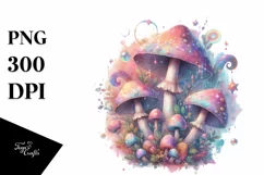 Detailed Pastel Shiny Mushroom PNG Product Image 1