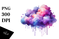 Colorful Purple Watercolor Cloud Silver Foil Product Image 1