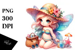 Colorful Beachwear Fairy | Clipart Product Image 1