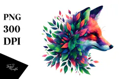 Vibrant Fox made of Plant Leaves Product Image 1