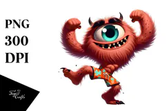 Aggressive Monster with Beach Wear PNG Product Image 1