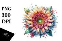 Stained Gerbera | Watercolor Clipart Product Image 3
