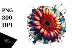 Stained Gerbera | Watercolor Clipart Product Image 1