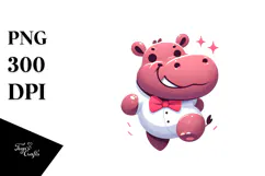 Silly Cartoon Hippo PNG Product Image 1