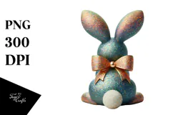 Glittery Bunny Sitting PNG Product Image 1