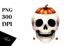 Simple Halloween Skull Clipart, High-Res PNG Product Image 3