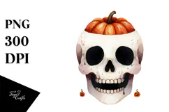 Simple Halloween Skull Clipart, High-Res PNG Product Image 1