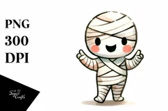 Funny Mummy Halloween Clipart PNG Product Image 3