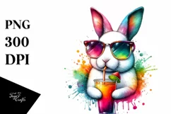 Colorful Drink with Bunny | Sunglasses | Vibrant Vibe | Product Image 3
