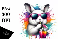 Colorful Drink with Bunny | Sunglasses | Vibrant Vibe | Product Image 1