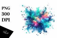 Colorful Cyan Watercolor Splash Watercolor Splash Product Image 1