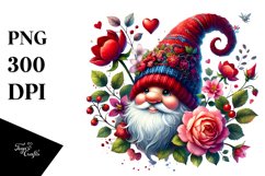 Detailed Valentines Gnome Showing Victory Sign PNG Product Image 1