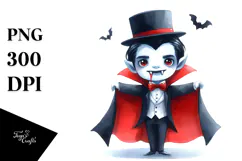 Simple Halloween Vampire Clipart, High-Res PNG Product Image 1