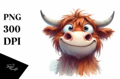 Expressive Highland Cow, Transparent PNG Product Image 1