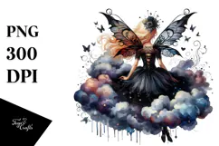 Gothic Fairy on Cloud, High-Res PNG Product Image 1
