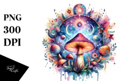 Magical Celestial Mushroom Tarot, High-Quality PNG Product Image 1
