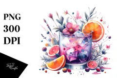 Creative View of Cocktail , Watercolor PNG Product Image 1