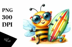 colorful Funny Bee Hummingbird Surfboard | Sublimation | Product Image 1