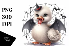 Funny Baby Swan with Spider Web PNG Product Image 3