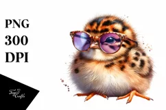 Vibrant Baby Partridge with Sunglasses | Clipart Product Image 1