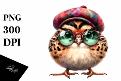 Vibrant Baby Partridge with Sunglasses | Clipart Product Image 3