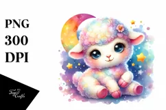 Colorful Smiling Baby Dall Sheep with Moon and Stars Product Image 3