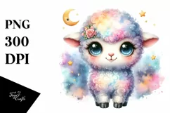 Colorful Smiling Baby Dall Sheep with Moon and Stars Product Image 3