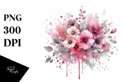 Colorful Pinkish Watercolor Splash Silver Foil | Sublimation Product Image 1