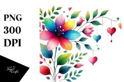 Simple Floral Hearts PNG Product Image 1
