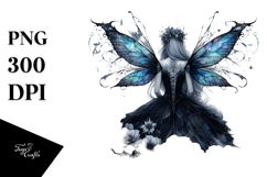 Gothic Fairy on Cloud from Back PNG Product Image 1