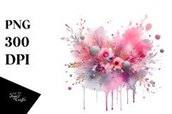 Colorful Pinkish Watercolor Splash | Small Silver Foil Product Image 3