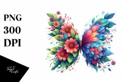 Abstract Watercolor Butterfly PNG Product Image 3